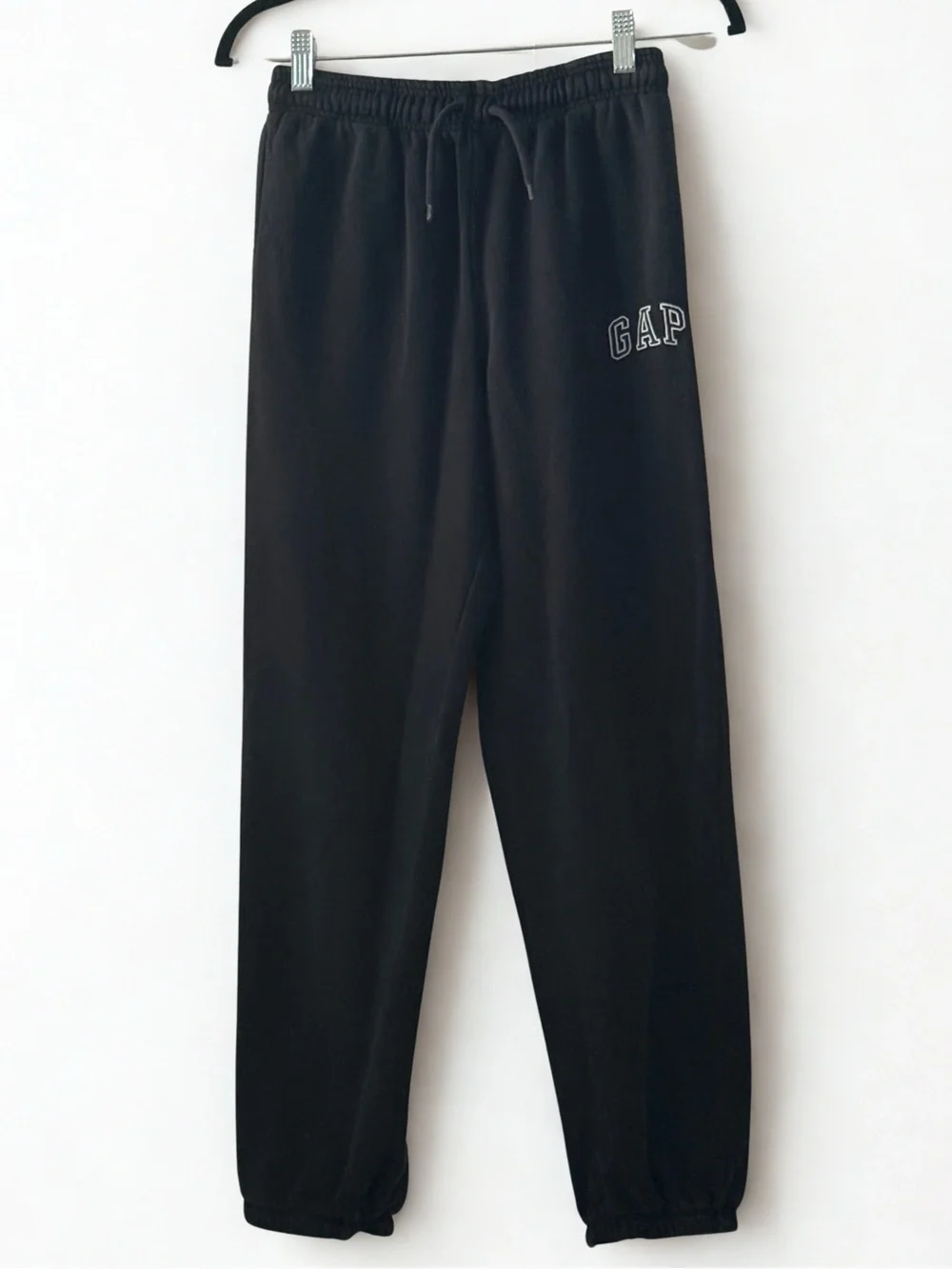 Gap Black Logo Jogger Pants Teens 2XL Drawstring Pockets Tapered